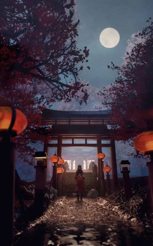 2024.19.《夏夜 神社 和服少女》王梓桐